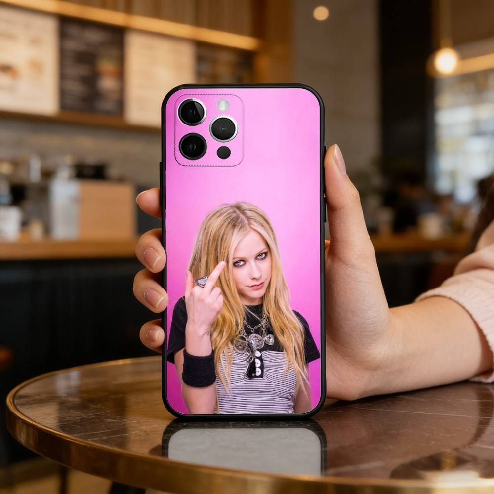 

Hot A-Avril L-Lavigne Phone Case For iPhone 17,16,15,14,13,12,11 Plus,Pro Max,Soft Silicone Black Cover iPhoneXSMAX