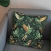 2D Exquisite Green Birds Pattern Throw Pillow Pattern Cushion Cover Suitable For Sofa Bedroom Car Pillow Cover