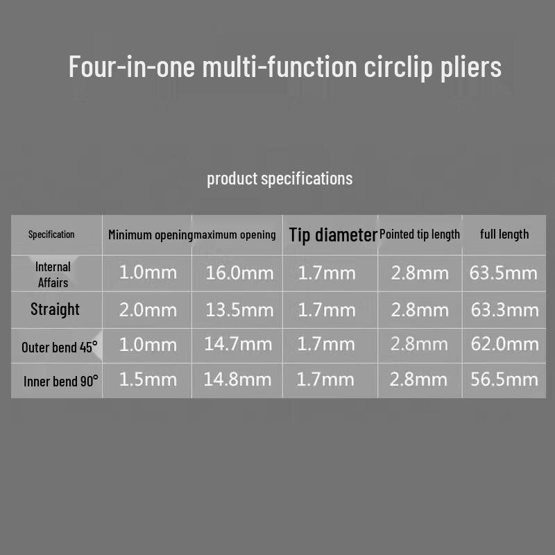 4-in-1 Multifunctional Circlip Pliers