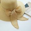 Beach Cap Sunscreen Bowknot Ribbon Flat Hat British Style Sun Hat Top Hat Straw Hat Weave Sun Cap