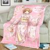 Cardcaptor SakuraComfortable Warm Print Flannel Blanket for Chairs, Sofas, Beds, Bedrooms, Travel, Picnics-kwq104