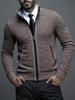 Men's Plus Size Stand Collar Cardigan: 2025 Autumn/Winter Warm Knit Sweater Coat