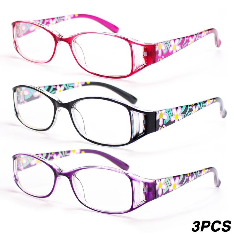 

3pcs Oval Fashion Printed Reading Glasses with Super Light Retro Elegance +100