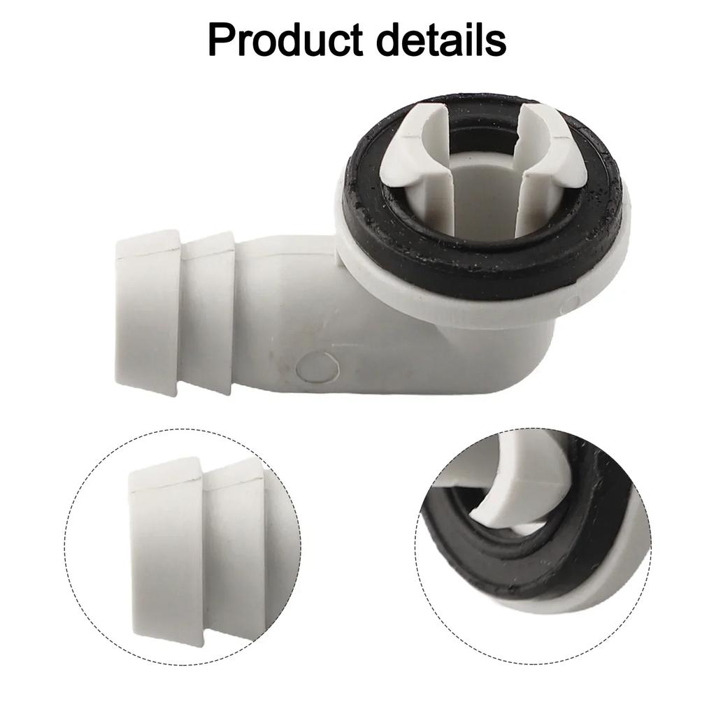 Plastic AC Drain Hose Connector Elbow With Rubber Seal For Ring For Durable And Secure Air Conditioner Drain Hose Water Flow