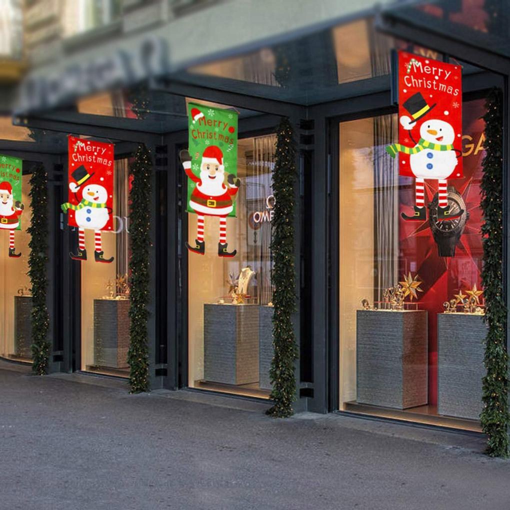 Christmas Window Sign Christmas Window Polyester Decorative for Shop Bar Hotel