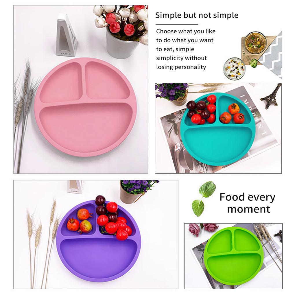 2021 New Kids Dish Meal Tray Children Silicone Food Plate Fruit Vegetable Baby Food Non\-slip Tray