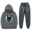 Mens Casual Hooded Sweatshirt Set With Slim Fit Jogger Pants Daily Wear Light Exercise