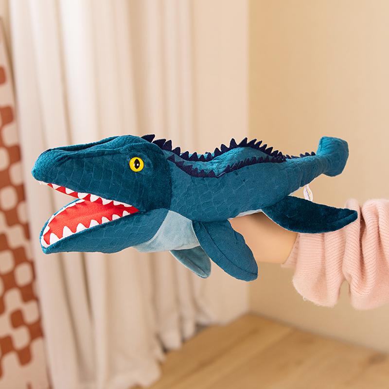 Interactive 11-Style Dinosaur Hand Puppet Soft Plush Role-Play Toys For Kids Educational Storytelling Gloves Birthday Gifts
