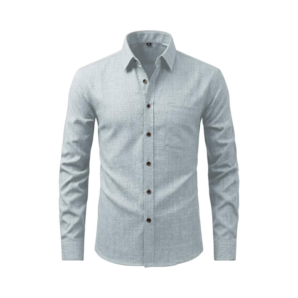 Herren Lässiges Stilvolles Kurzarm-Button-Down-Hemd - Herren Atmungsaktives Baumwollähnliches Leinen Retro - Einzelbrusttasche Hemd