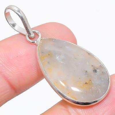 Lodolite Quartz Gemstone 925 Sterling Silver Jewelry Pendant 1.65" S1s01