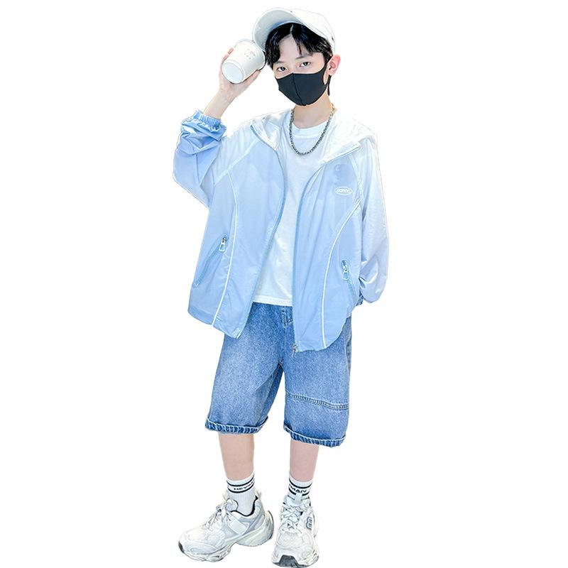 Boys' Lightweight Summer Sun Protection Jacket 2024 - Thin Style for Medium and Large Children