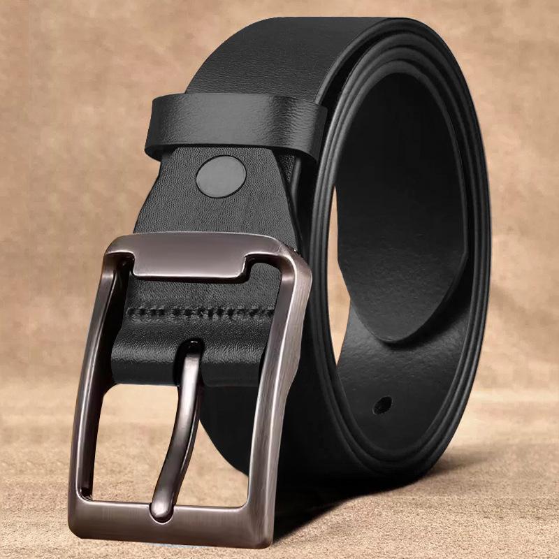 Men'S Belt Retro Trend Pin Buckle Cowhide Belt Business Casual Versatile Middle-Aged And Young Men'S Belt