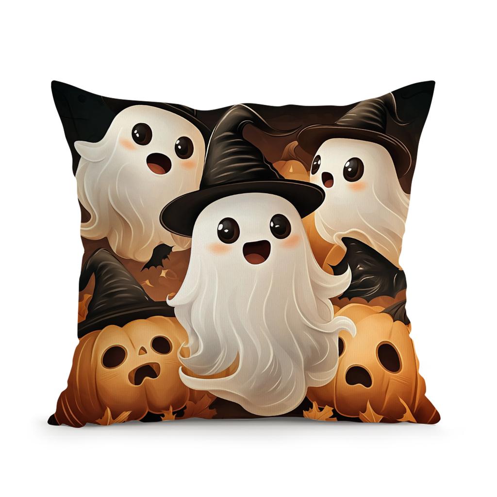 Halloween Cute Ghost Pillowcase Printed Polyester 45X45Cm Throw Pillowcover Decorative Sofa Cushion Pillowslip Home Decor