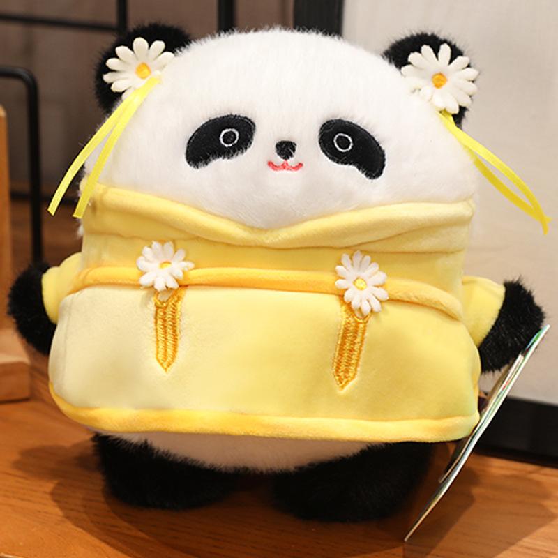 Cute National Trend Plum Orchid Bamboo Chrysanthemum Panda Doll Chinese Style Giant Panda Doll Plush Toy Little Panda Pendant