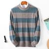 Jinjuan Men's 100% Pure Wool Striped Sweater