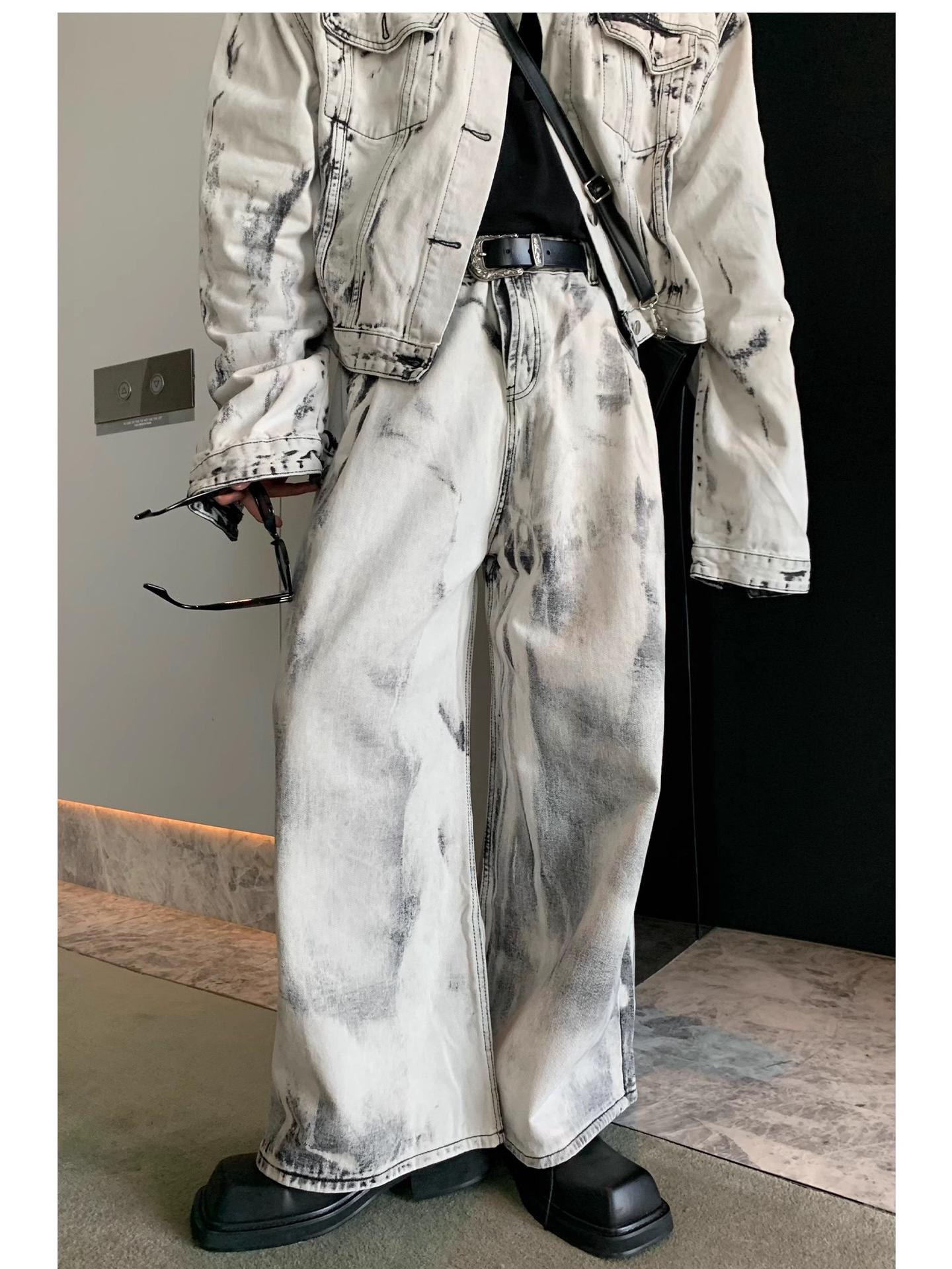 

Джинсы High Street Oversize Slim Fit: Осенне-зимний стиль хип-хоп M белый/кремовый