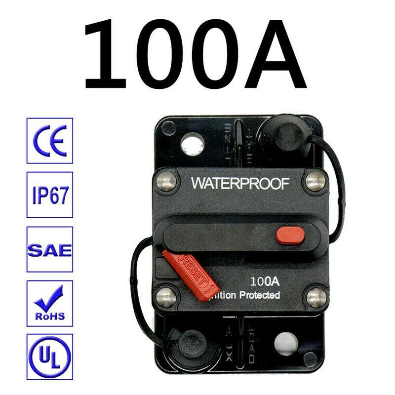 30A-300A AMP Circuit Breaker Fuse Reset 12-48V DC Car Auto Boat Waterproof Fuse Box 80A 100A 120A 150A 200A 250A Car Protector