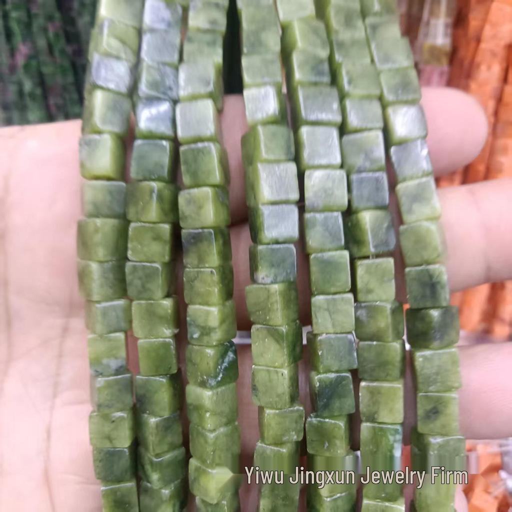 6x6mm Quadratische Rosenquarz-Achat-Perlenkette - Naturstein DIY-Zubehör