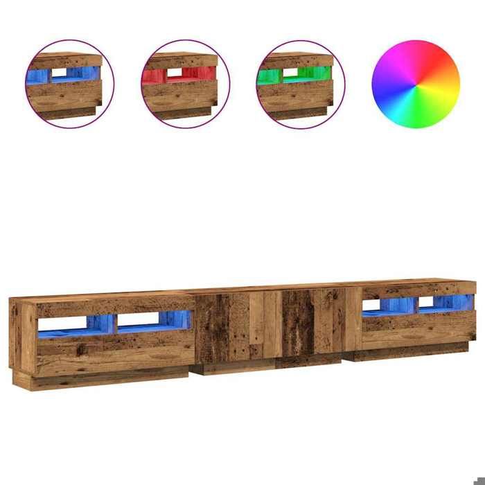 VidaXL TV Stand with LED Lights Old Wood Engineered Wood 3329167