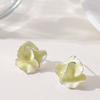 French Gentle Temperament Fairy Style Enamel Drip Glaze Three-dimensional Petal Stud Earrings Light Luxury Elegant High-end Earrings