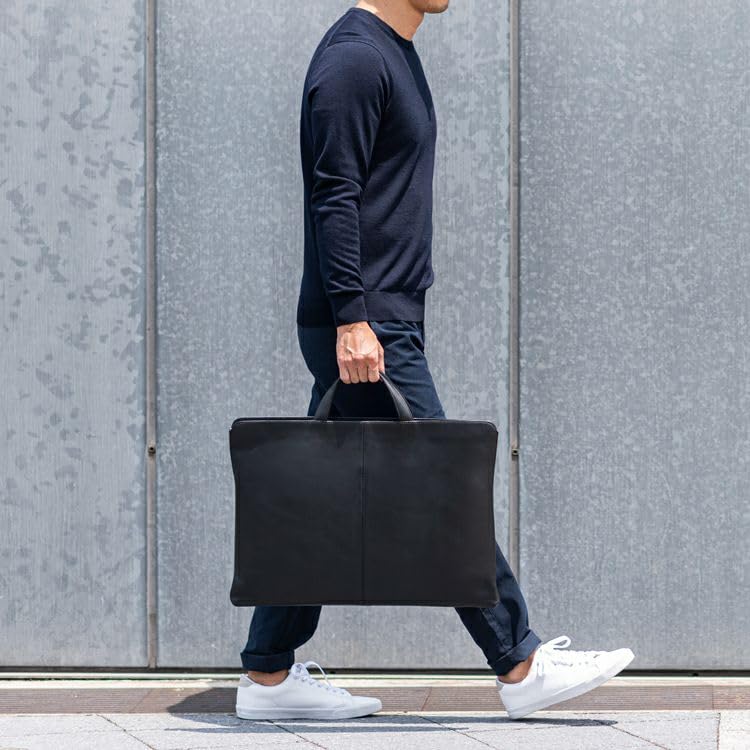 Zwickellose Aktentasche Hergestellt von Baseballhandschuh-Hersteller Echtes Leder A3 Novi Business-Tasche Große Kapazität Tasche PC 13 Zoll SA117 TRION Schwarz [Offiziell]