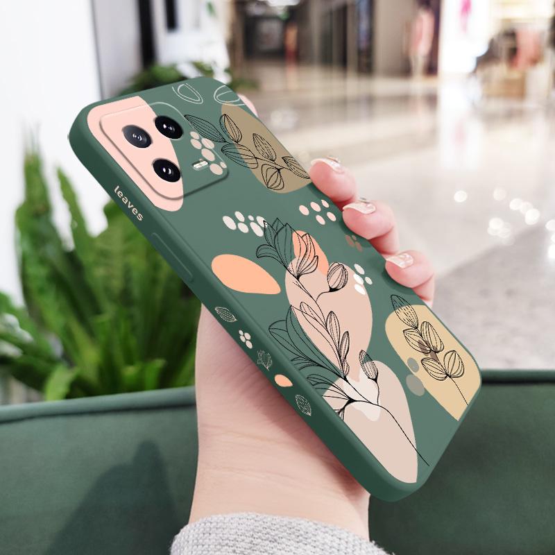 

Vintage Flowers Phone Case For Xiaomi 15 15T 14 14T 13 13T 12 12X 12T 12S Mi 11 11T 10 10T Pro Max Lite Silicone Cover Mi 11 Lite темно-зелений колір