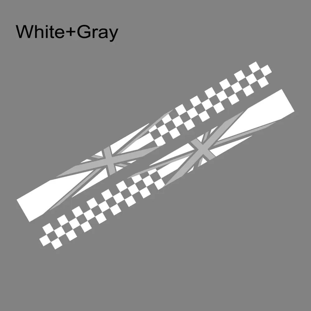 2pcs Union Jack Car Door Side Racing Stripe Decal Sticker For MINI Cooper S One JCW F55 F56 F60 R55 R56 R60 Auto Accessories