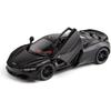 Alloy Collectible Black McLaren 720s Toy Vehicle Pull Back DieCast Car Model with Lights and Sound