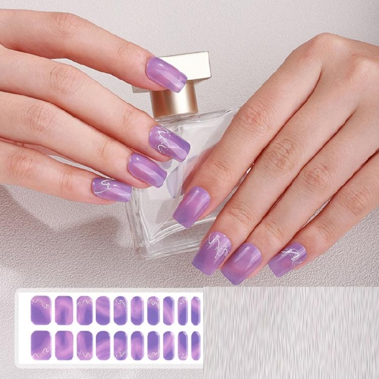 Nails Polish Stickers Semi Cured Gels Nail Strips Light Required Gels Wraps