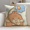 Round MMolangS Cushion Cover Breathable and skinfriendly linen pillowcase square removable and washable cushion