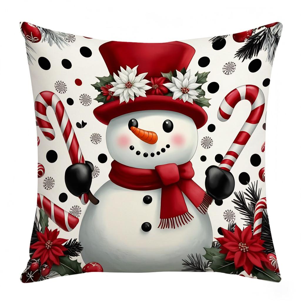 Modern Simple Linen Plush Pillow Cover Christmas Home Living Room Office Car Atmosphere Decorative Cushion Cover