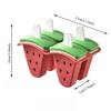 4 Stück Wassermelonen-Form Eiswürfelform, Eis am Stiel-Hersteller mit Deckel, DIY Hausgemachtes Eiscreme-Werkzeug, Auslaufsicheres Design für Gefrorene Leckereien