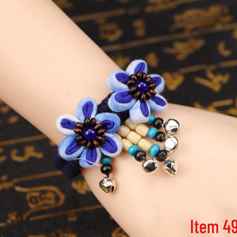 Yunnan Handgefertigtes Indigo Batik Baumwolle Leinen Armband