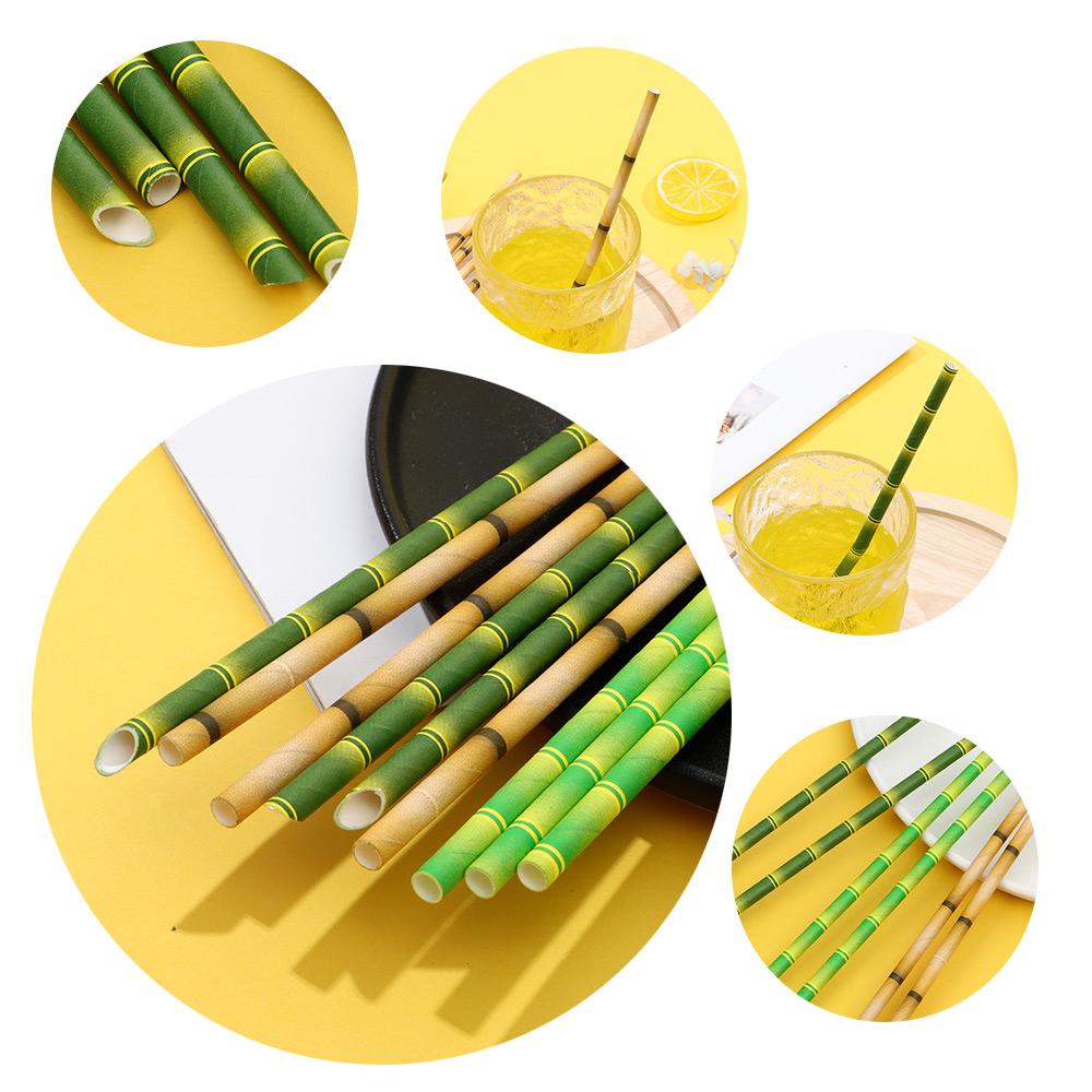 25pcs Reusable Wedding Cocktail Drink Drinking Tubes Paper Tubes Party Supplies Bamboo Straws