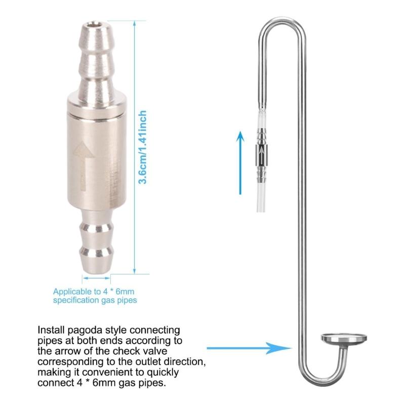 2PCS 360 Degree Rotatable Check Valves Set Low Noise For CO2 Systems Carbon Dioxide Diffuser Fish Tank Accessories