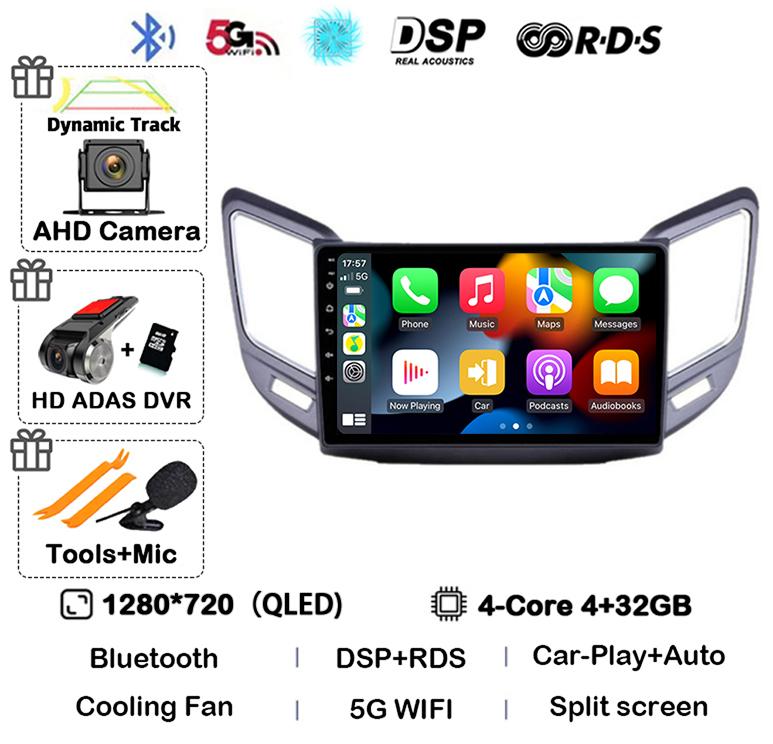 Android 14 Carplay Auto For Changan CS15 2016 2017 2018 2019 2020  Multimedia Car Radio Player WIFI+4G Stereo Touch Screen DSP