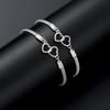 2 Stück Neues Set Liebesherz Paar Armbänder für Frauen Männer Silberfarbe Doppellagiges Passendes Kettenarmband Liebhaber Schmuck Geschenk