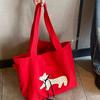 Wind Lazy Red, Large Capacity Shoulder Bag Seaside Vacation Lightweight Canvas Bag Bag Girl