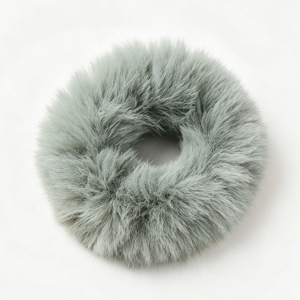 Korean Style Faux Mink Fur Elastic Hair Tie - No Damage, Candy Color Hair Band for Autumn/Winter