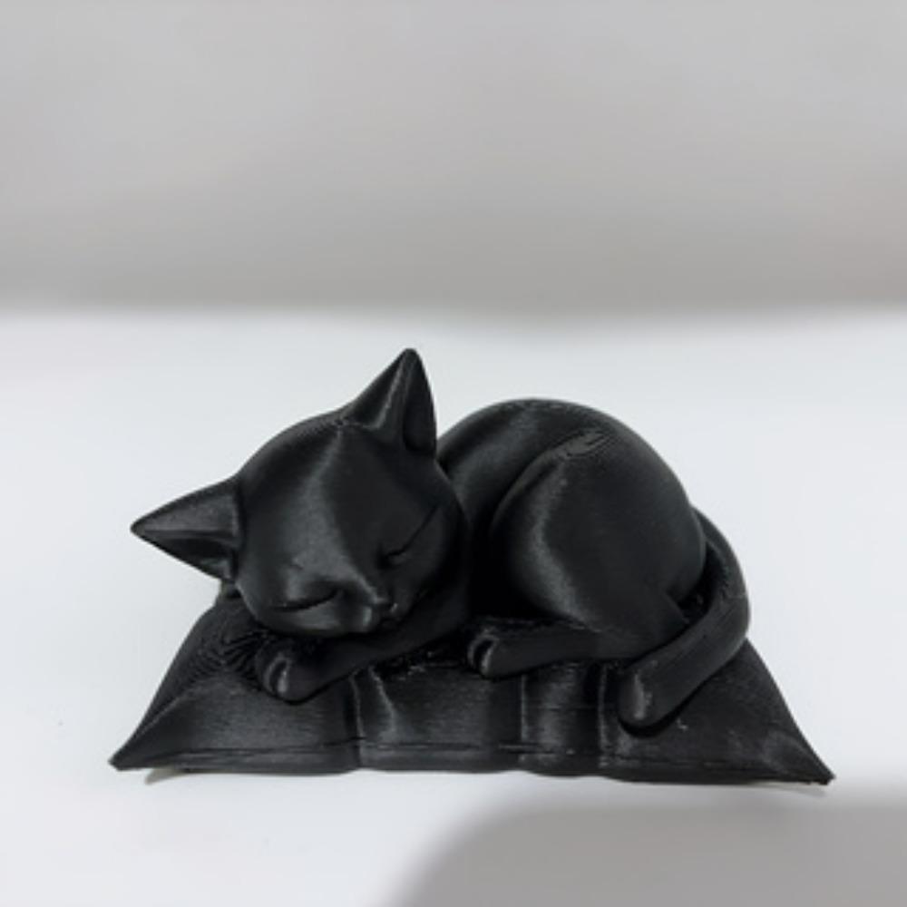 Sleeping Cat Statue Ornament on The Pillow Pillow Style Sleeping Posture Cat Sculpture Designed Specifically for Cat Lovers чёрный 3190₽
