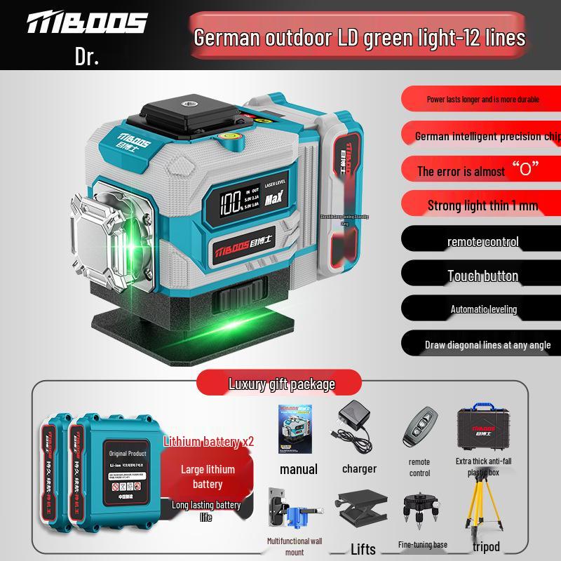 High Precision 16-Line Green Laser Level with Infrared and Strong Light