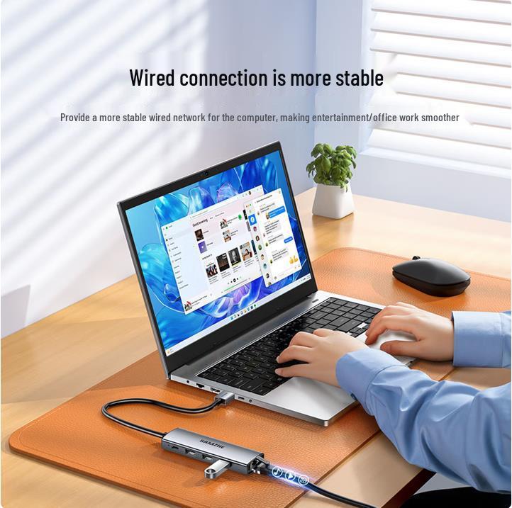 ShanZe DKK6 USB-C Docking Station: HDMI, Gigabit Ethernet, VGA, Audio, USB Hub.