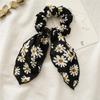 Retro Flower Hair Tie Women Girls Elastic Head Rope Scrunchies Scarf Ponytail Holder Headwear Type 5