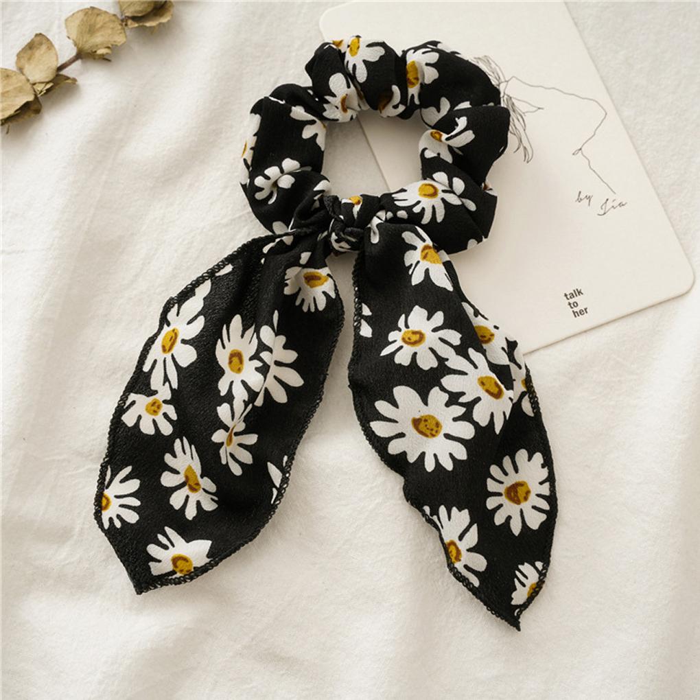 Retro Flower Hair Tie Women Girls Elastic Head Rope Scrunchies Scarf Ponytail Holder Headwear Type 5