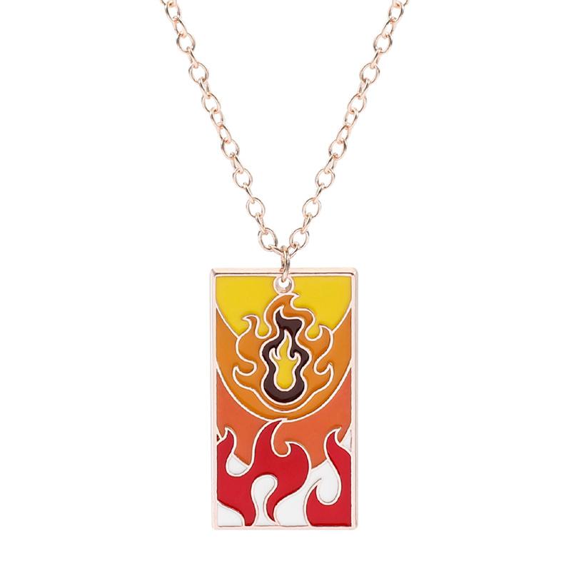 Demon Slayer Anime Enamel Pendant Necklace Unisex Cosplay Jewelry Agatsuma Zenitsu Hashibira Inosuke Character Props
