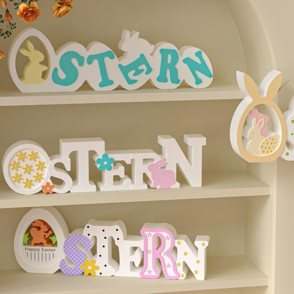 Non-Stick Easter Letter Ornament Flexible Bunny Egg Mold Rabbit Cement Mold  Holiday Ornament