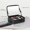 Portable LED Large Makeup Box Travel Cosmetic Case Lady Water Resistant Durable Zipper Custom Logo Detachable Jewelry Box