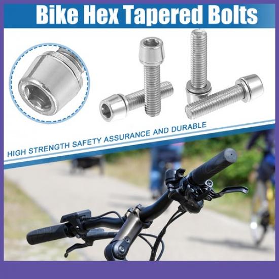 TWENTY Tapered M5x20mm Socket Head Cap Bolts Screws Nuts Silver Tone Universal