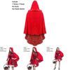 Elegant Gothic Red Riding Hood Cape Costume With Lace Up Details For Women And Girls