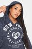 Women's Style Big Size Sweatshirt Plus Size V-Neck Printed Hooded Sweatshirt 302595